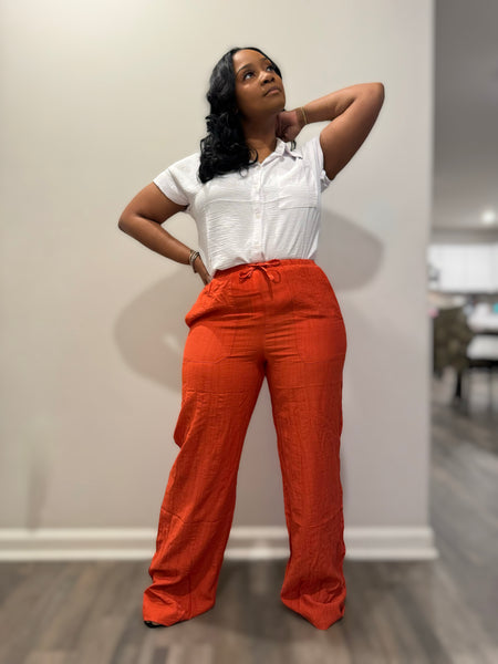 Linen Pants - Orange