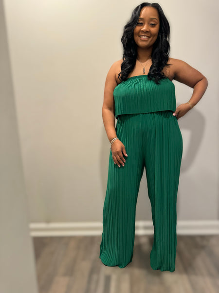 Pleated Jumpsuit - Green