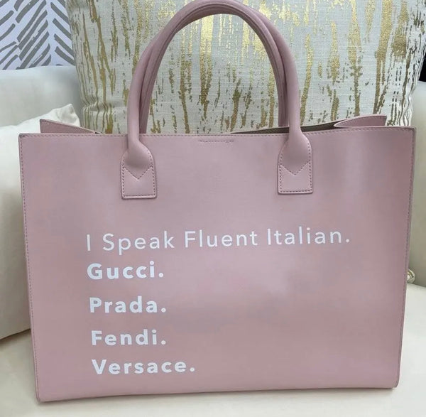 I Speak Tote - Pink